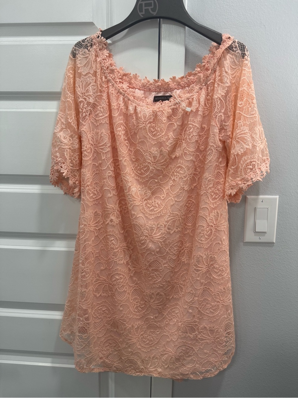 Apt. 9 Peach Lace Off-Shoulder Blouse